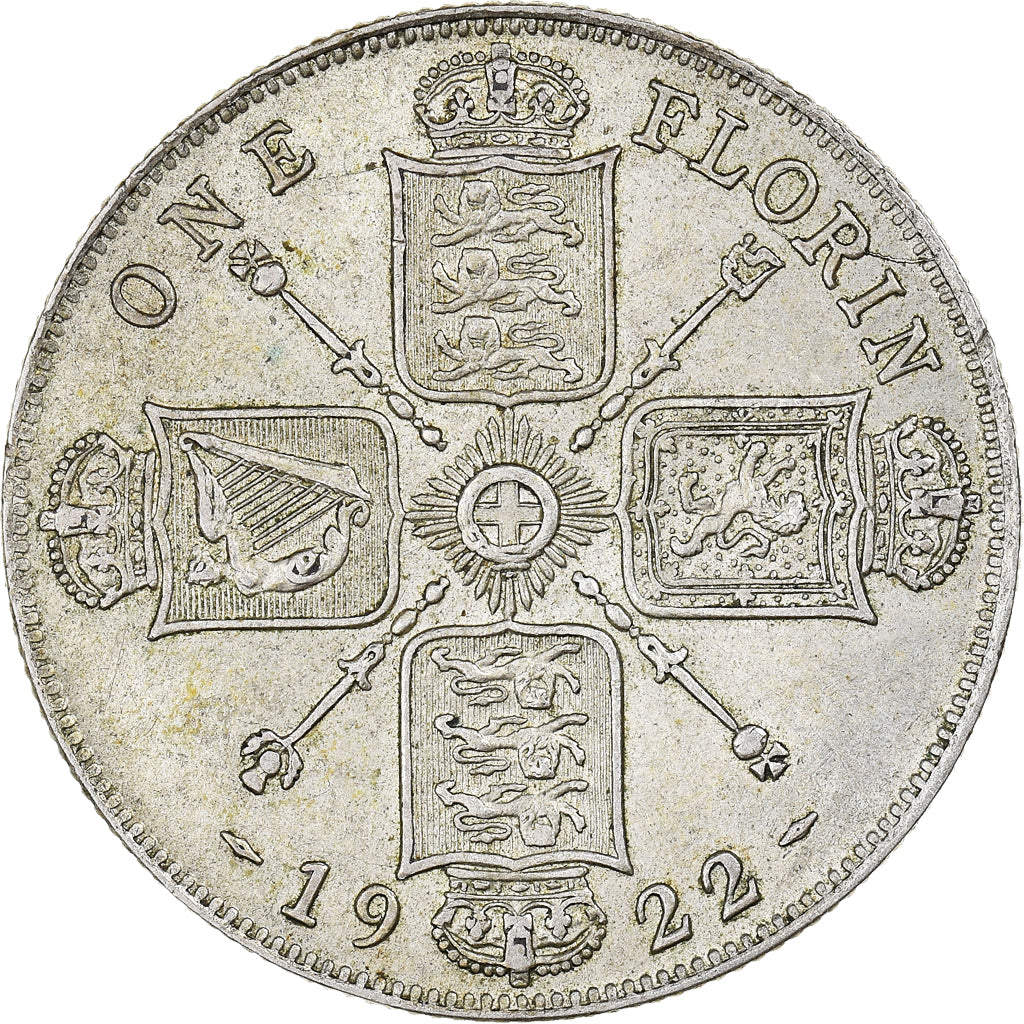 Coin, Great Britain, George V, Florin, Two Shillings, 1922, EF(40-45), Silver