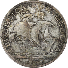 Moeda, Portugal, 10 Escudos, 1955, VF(30-35), Prata, KM:586