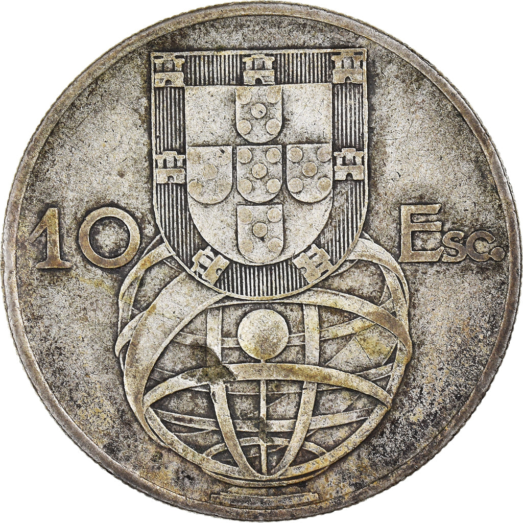 Coin, Portugal, 10 Escudos, 1955, VF(30-35), Silver, KM:586