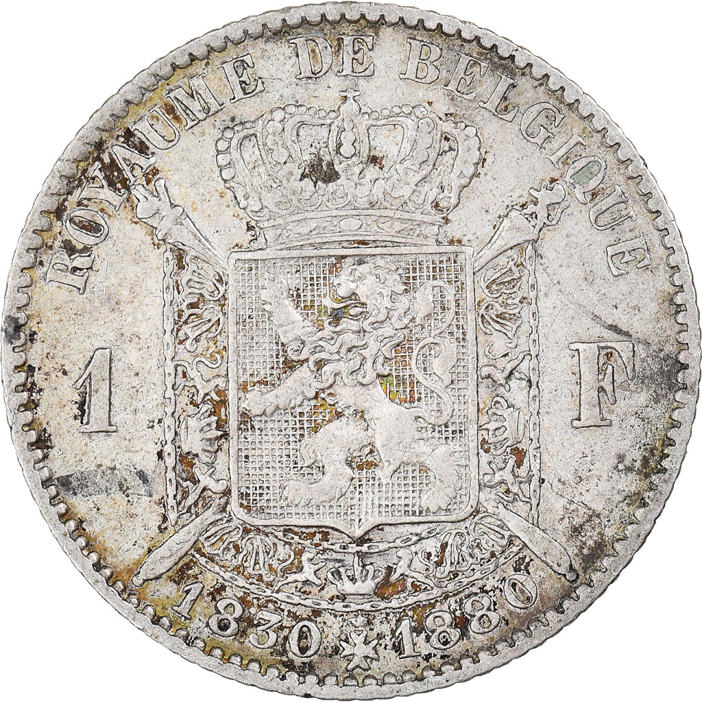 Coin, Belgium, Leopold II, Franc, 1880, VF(30-35), Silver, KM:38
