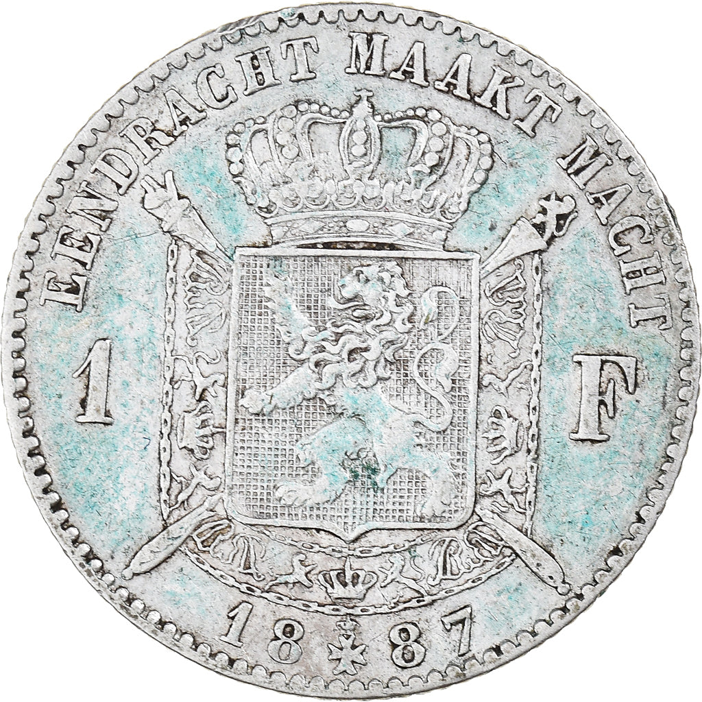 Coin, Belgium, Leopold II, Franc, 1887, VF(30-35), Silver, KM:29.2