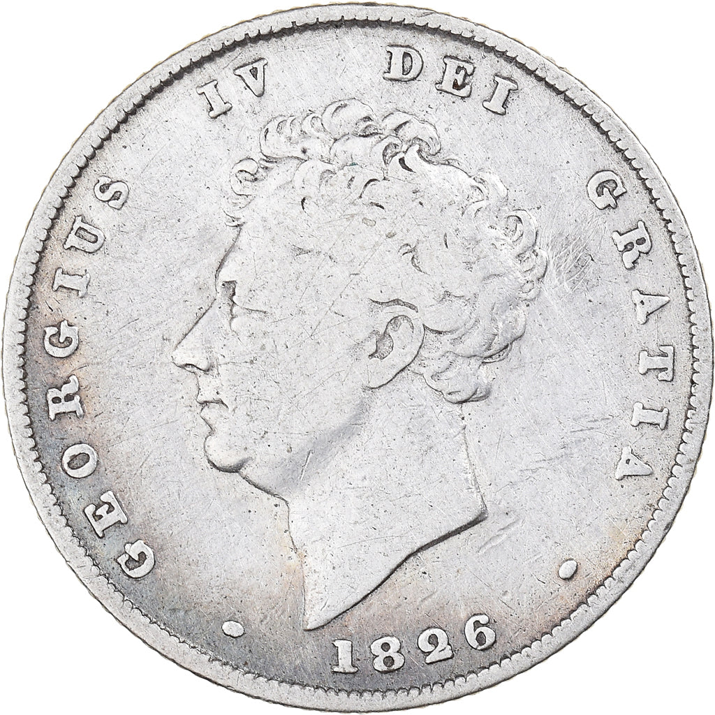 Coin, Great Britain, George IV, Shilling, 1826, VF(20-25), Silver, KM:694