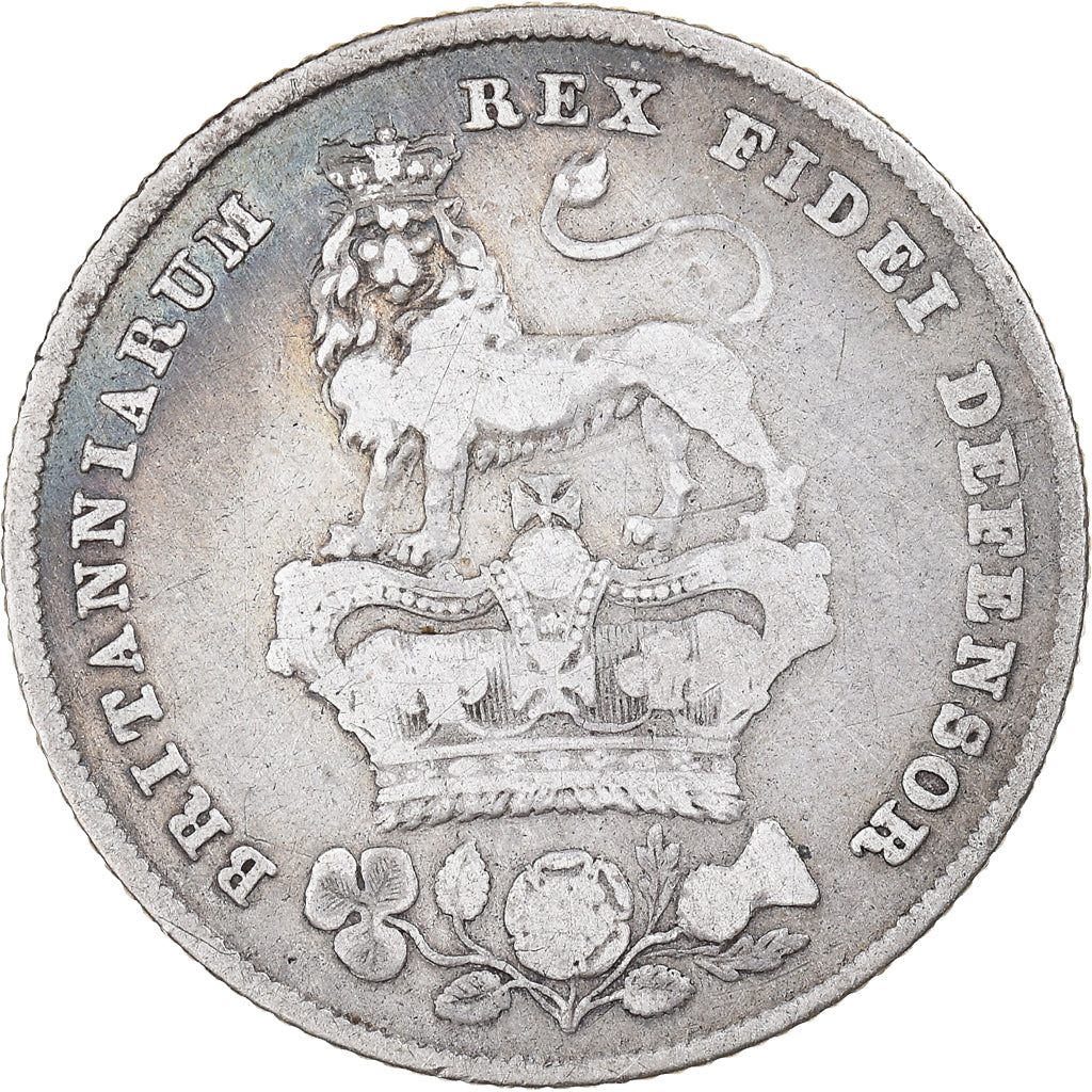 Coin, Great Britain, George IV, Shilling, 1826, VF(20-25), Silver, KM:694