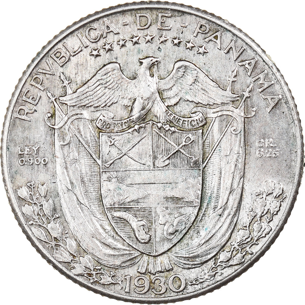 Moneta, Panama, 1/4 Balboa, 1930, AU(50-53), Srebro, KM:11.1