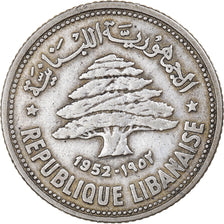 Coin, Lebanon, 50 Piastres, 1952, Utrecht, EF(40-45), Silver, KM:17