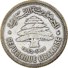 Coin, Lebanon, 50 Piastres, 1952, Utrecht, EF(40-45), Silver, KM:17