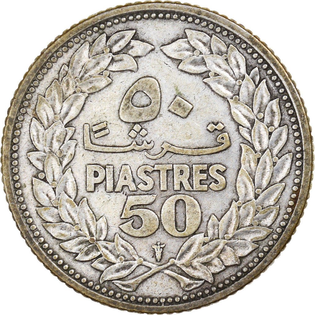 Coin, Lebanon, 50 Piastres, 1952, Utrecht, EF(40-45), Silver, KM:17