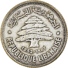 Coin, Lebanon, 50 Piastres, 1952, Utrecht, EF(40-45), Silver, KM:17