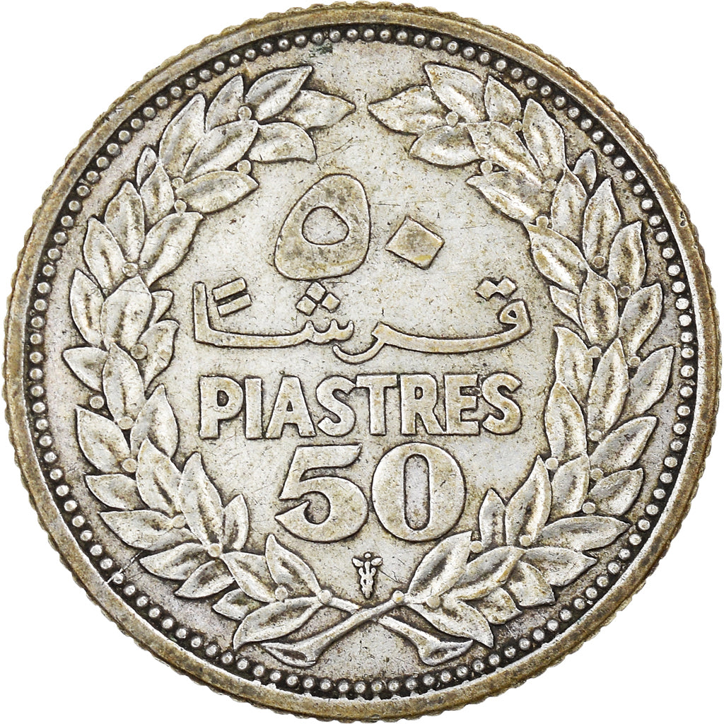 Coin, Lebanon, 50 Piastres, 1952, Utrecht, EF(40-45), Silver, KM:17