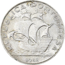 Coin, Portugal, 5 Escudos, 1948, AU(55-58), Silver, KM:581