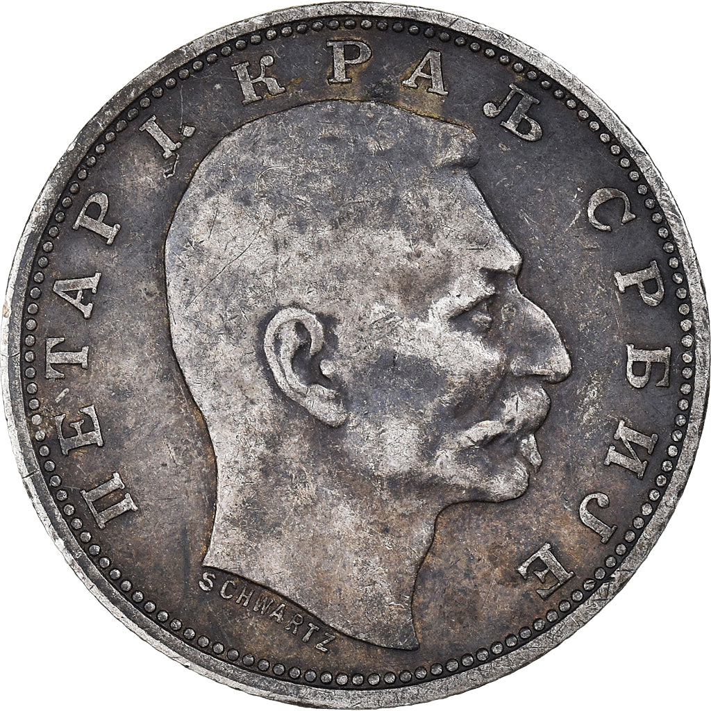 Coin, Serbia, Peter I, Dinar, 1912, VF(30-35), Silver, KM:25.1