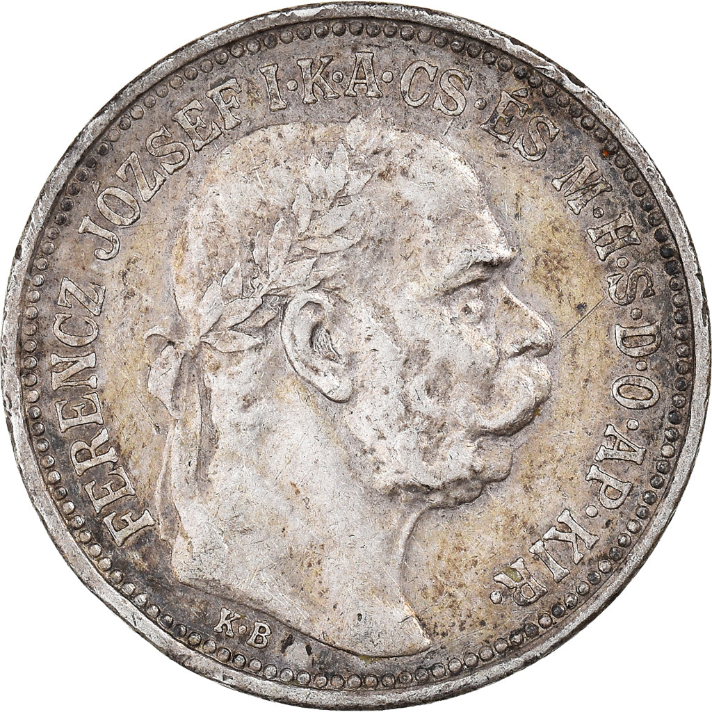 Moneda, Hungría, Franz Joseph I, Korona, 1915, Kremnitz, MBC+, Plata, KM:492