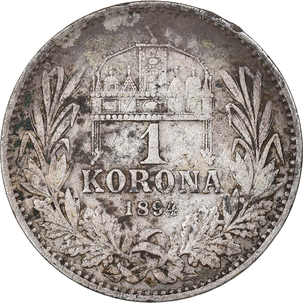 Moneda, Hungría, Franz Joseph I, Korona, 1894, Kormoczbanya, MBC, Plata, KM:484