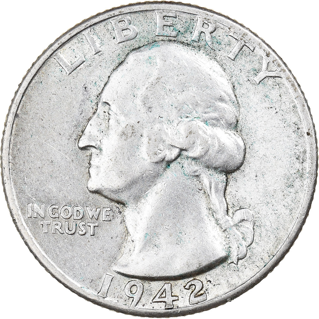 Coin, United States, Washington Quarter, Quarter, 1942, U.S. Mint, Philadelphia