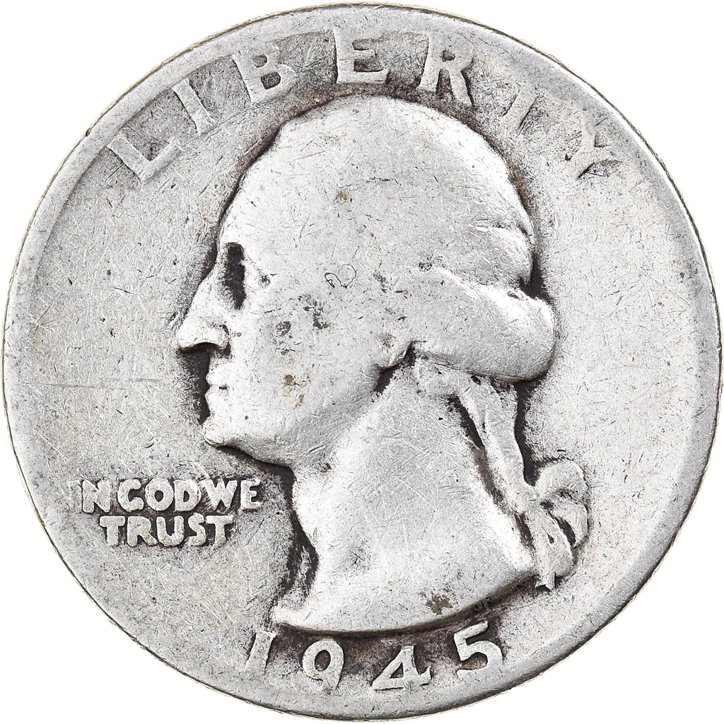 Coin, United States, Washington Quarter, Quarter, 1945, U.S. Mint, Philadelphia