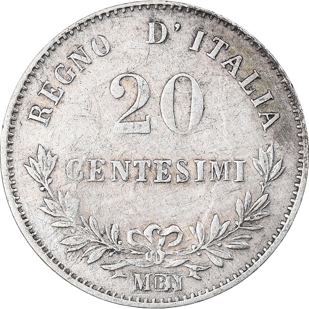 Münze, Italien, Vittorio Emanuele II, 20 Centesimi, 1863, Milan, SS+, Silber
