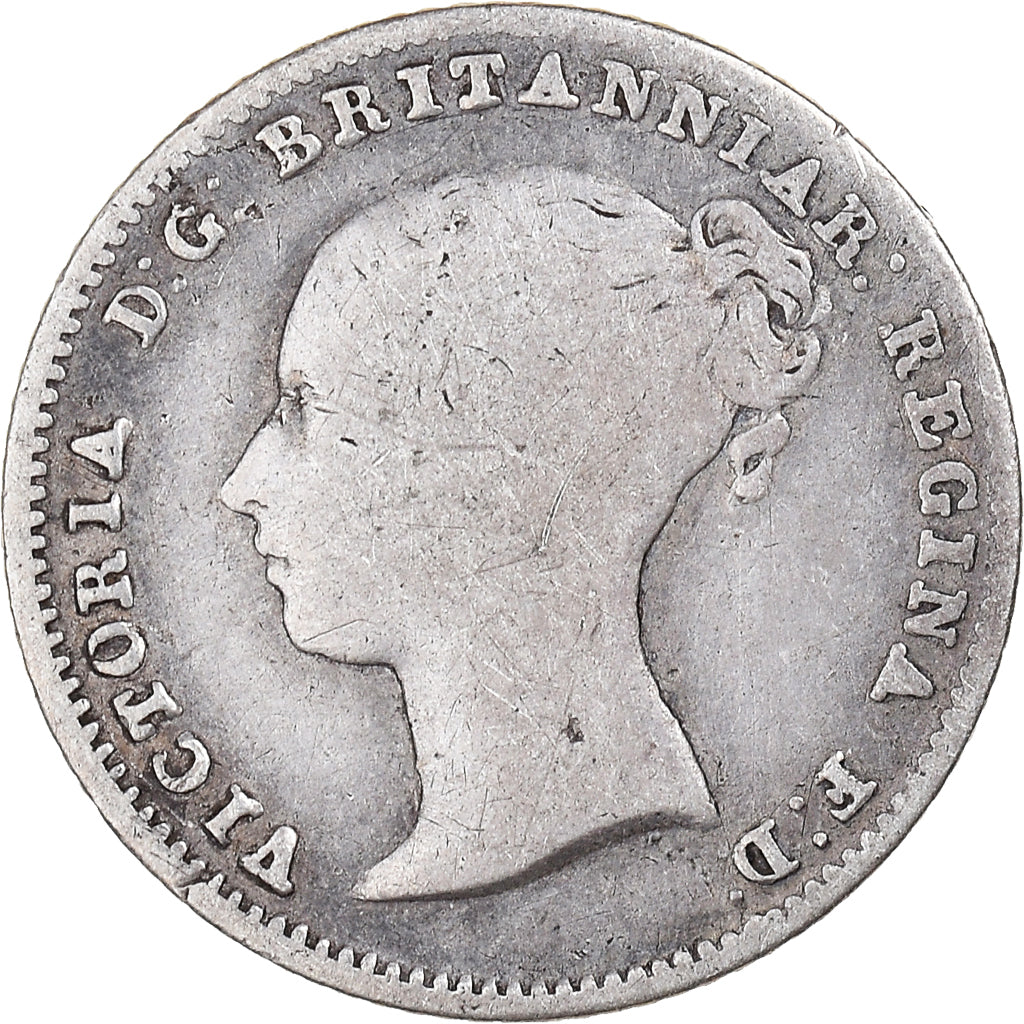 Coin, Great Britain, Victoria, 4 Pence, Groat, 1855, VF(20-25), Silver, KM:731.1