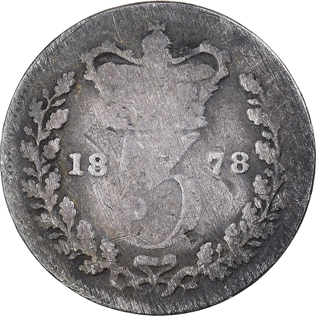 Monnaie, Grande-Bretagne, Victoria, 3 Pence, 1878, B+, Argent, KM:730