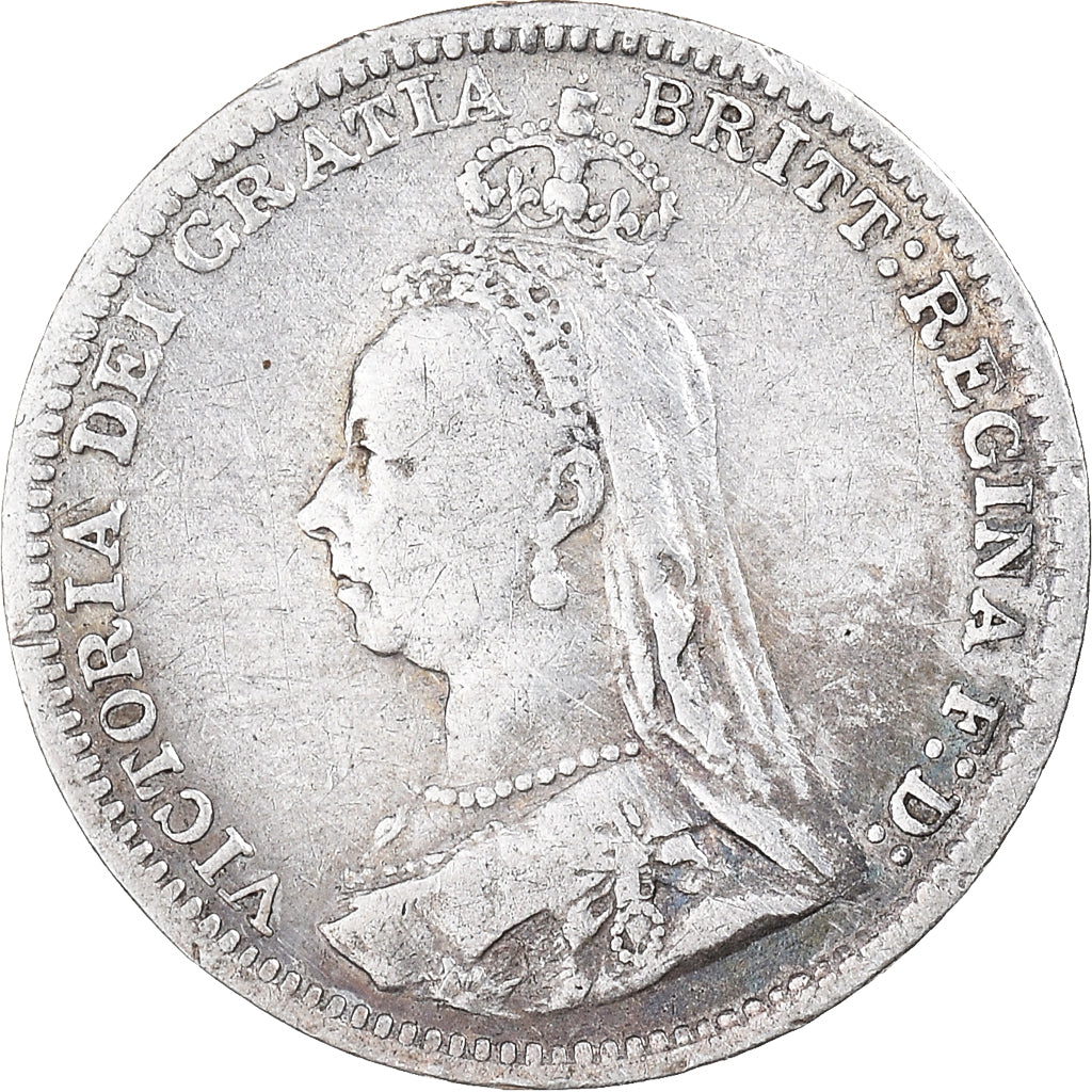 Coin, Great Britain, Victoria, 3 Pence, 1893, VF(30-35), Silver, KM:758