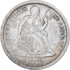 Coin, United States, Seated Liberty Dime, Dime, 1872, U.S. Mint, Philadelphia