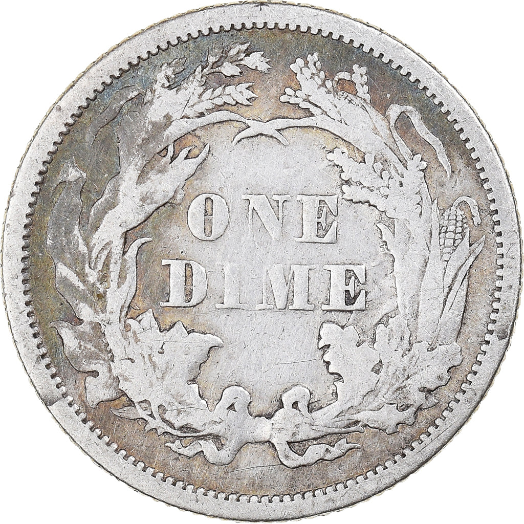 Coin, United States, Seated Liberty Dime, Dime, 1872, U.S. Mint, Philadelphia