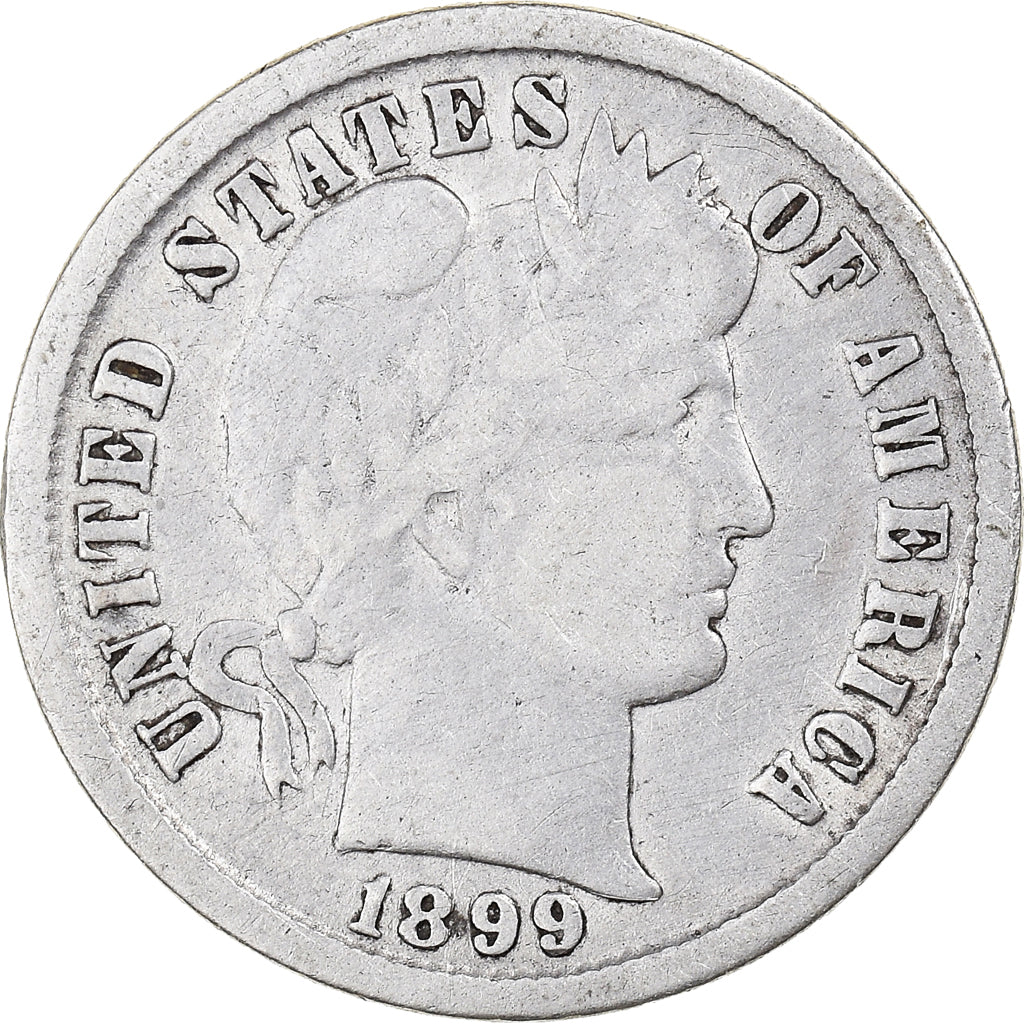 Monnaie, États-Unis, Barber Dime, Dime, 1899, U.S. Mint, Philadelphie, TB+