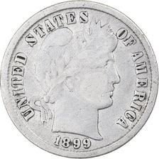 Monnaie, États-Unis, Barber Dime, Dime, 1899, U.S. Mint, Philadelphie, TB+
