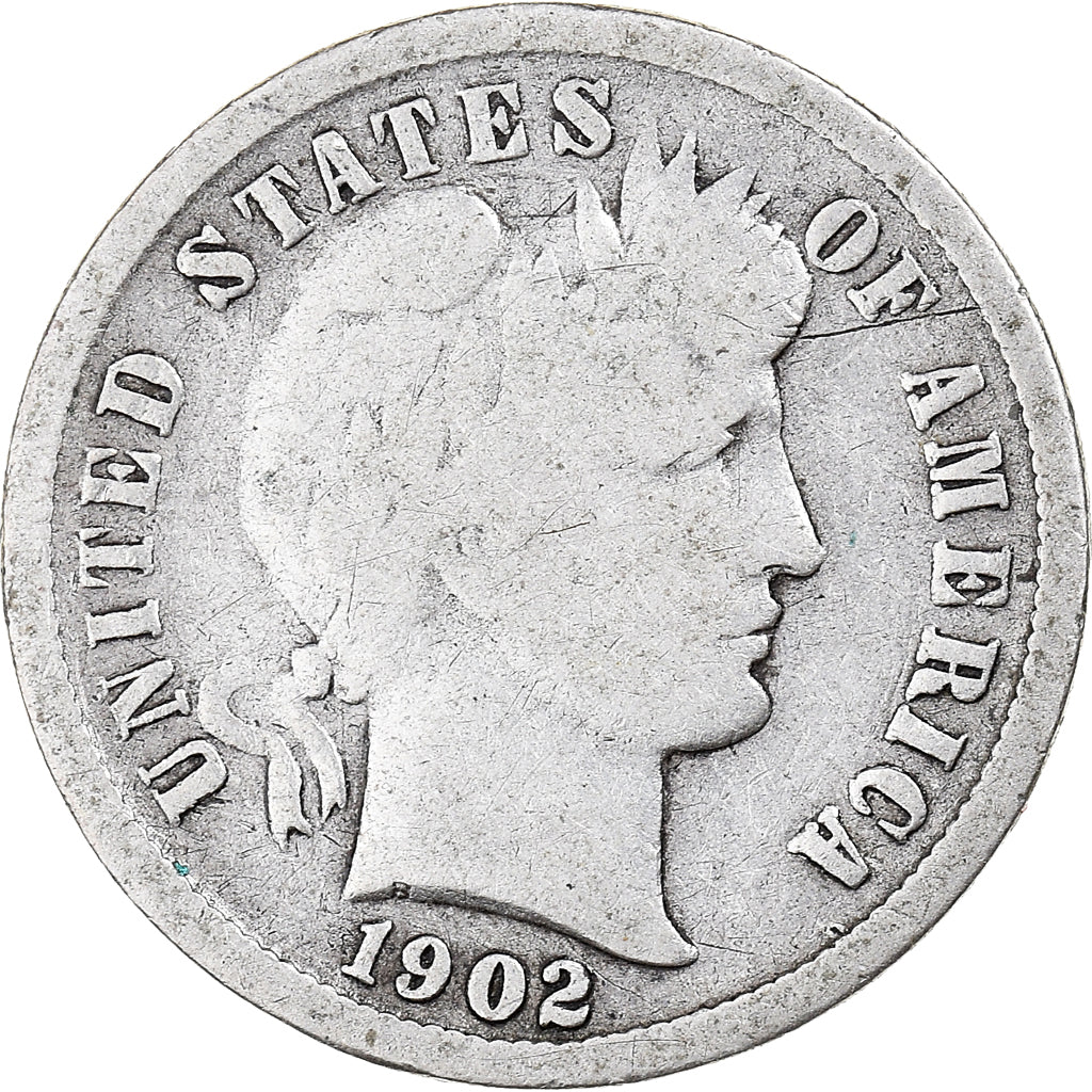 Coin, United States, Barber Dime, Dime, 1902, U.S. Mint, San Francisco