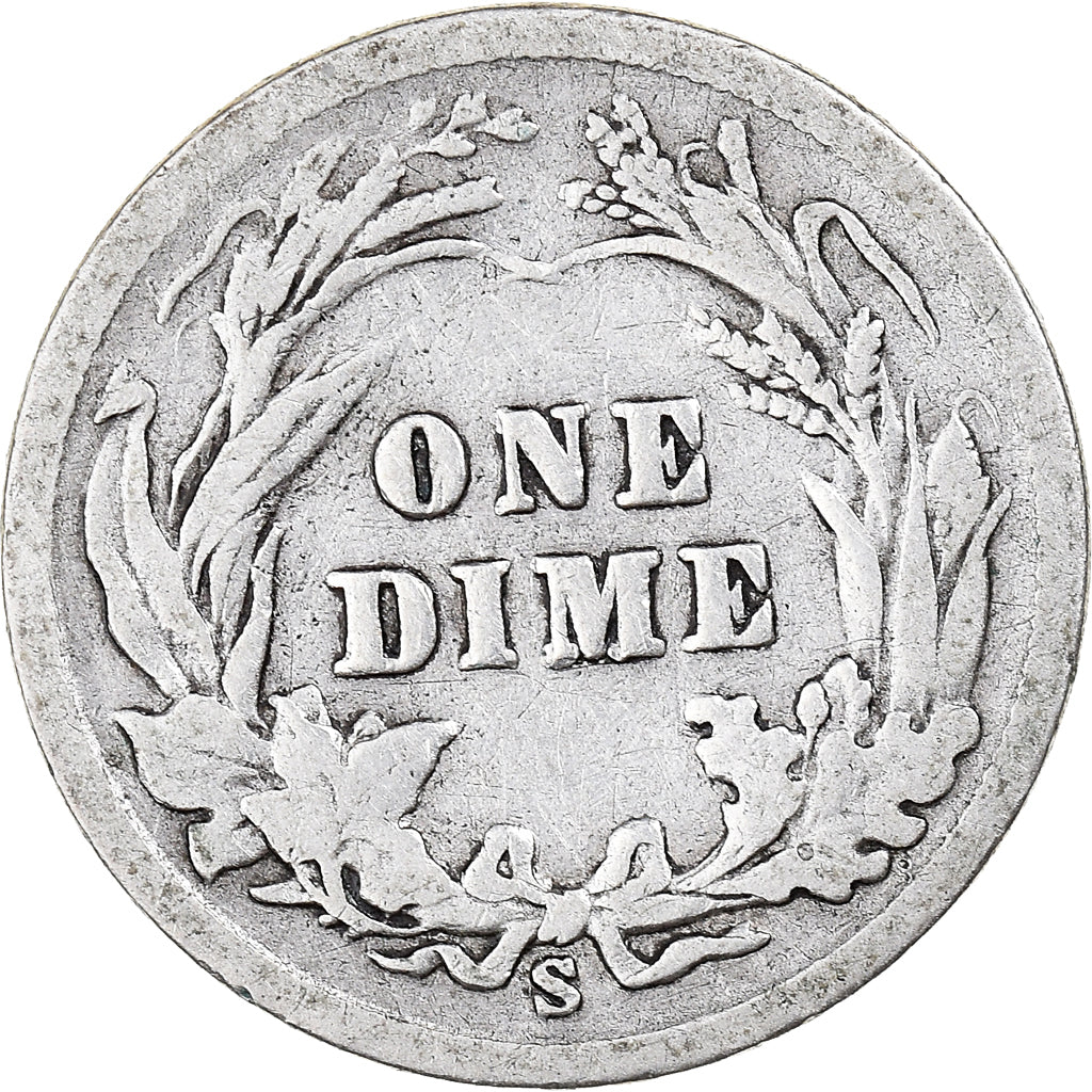 Coin, United States, Barber Dime, Dime, 1902, U.S. Mint, San Francisco