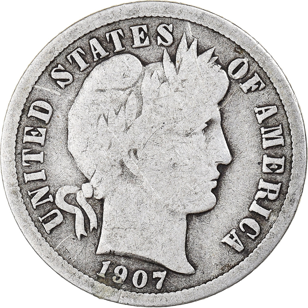 Coin, United States, Barber Dime, Dime, 1907, U.S. Mint, Denver, VF(30-35)