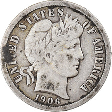 Coin, United States, Barber Dime, Dime, 1906, U.S. Mint, Philadelphia