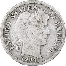 Coin, United States, Barber Dime, Dime, 1909, U.S. Mint, Philadelphia