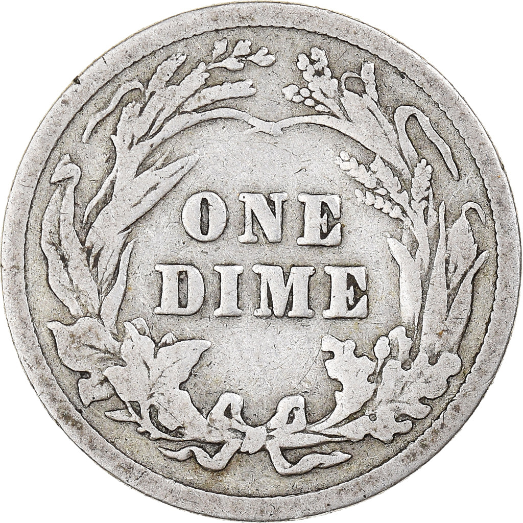 Coin, United States, Barber Dime, Dime, 1909, U.S. Mint, Philadelphia