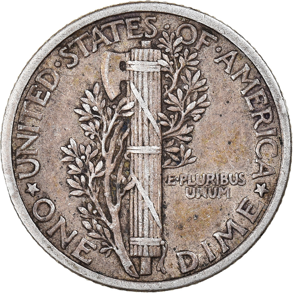Coin, United States, Mercury Dime, Dime, 1916, U.S. Mint, Philadelphia