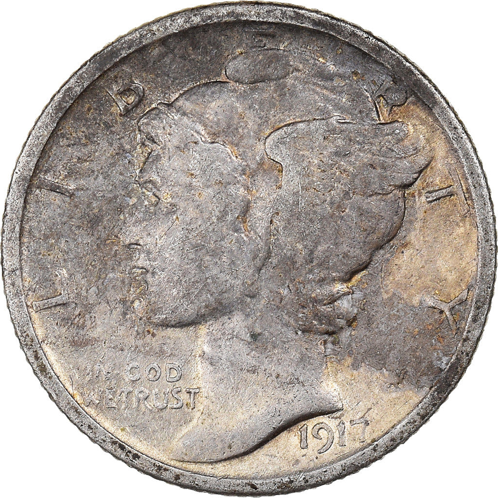 Munten, Verenigde Staten, Mercury Dime, Dime, 1917, U.S. Mint, Philadelphia