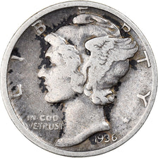 Coin, United States, Mercury Dime, Dime, 1936, U.S. Mint, Denver, VF(30-35)
