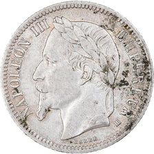 Munten, Frankrijk, Napoleon III, Franc, 1866, Strasbourg, ZF, Zilver, KM:806.2