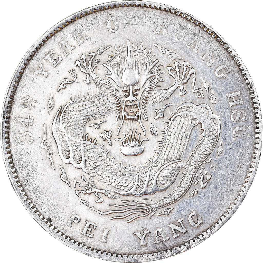 Coin, China, CHIHLI PROVINCE, Kuang-hs, Dollar, 1908, Peiyang Arsenal