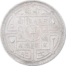 Coin, Nepal, SHAH DYNASTY, Tribhuvana Bir Bikram, Rupee, 1932, AU(50-53)