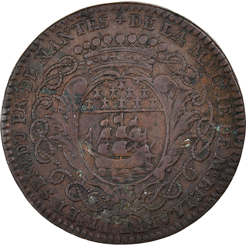France, Token, Louis XIV, Maires de Nantes, Mathurin Bellabre, History, 1752