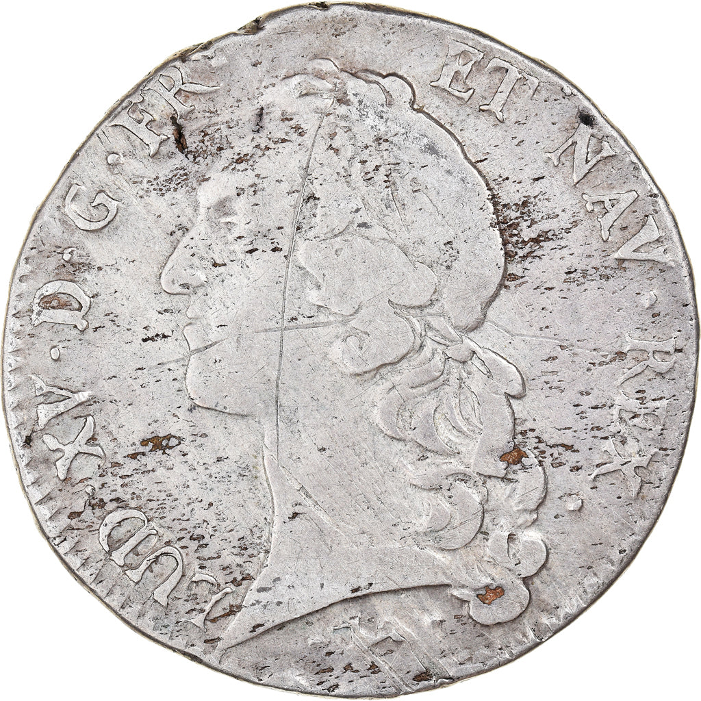 Munten, Frankrijk, Louis XV, Écu au bandeau, Ecu, 1756, Bayonne, FR+, Zilver