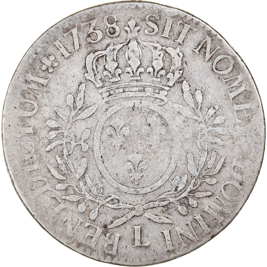 Coin, France, Louis XV, Écu aux branches d'olivier, Ecu, 1738, Bayonne