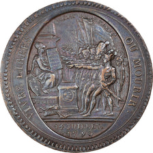 Moeda, França, 5 Sols, 1792, Birmingham, AU(50-53), Bronze, KM:Tn31
