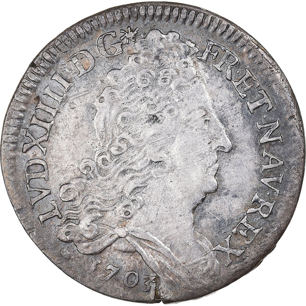 Monnaie, France, Louis XIV, 10 Sols aux insignes, 10 Sols-1/8 Ecu, 1703, Rouen