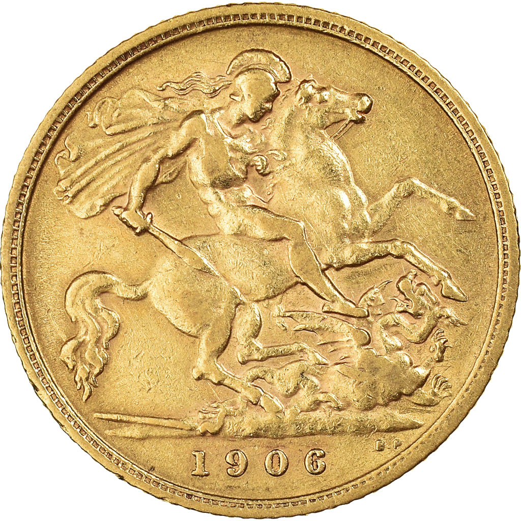 Coin, Great Britain, Edward VII, 1/2 Sovereign, 1906, EF(40-45), Gold, KM:804