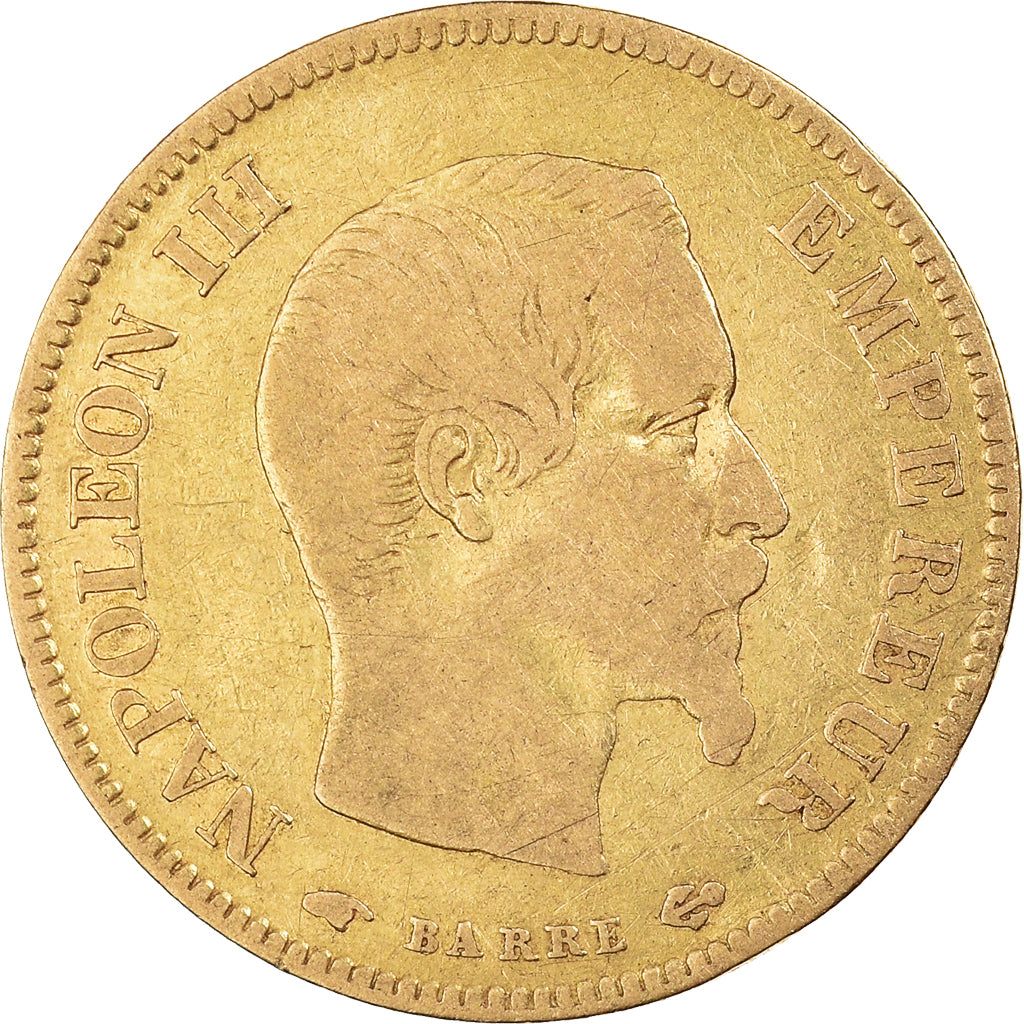 Munten, Frankrijk, Napoleon III, 10 Francs, 1857, Paris, FR+, Goud, KM:784.3