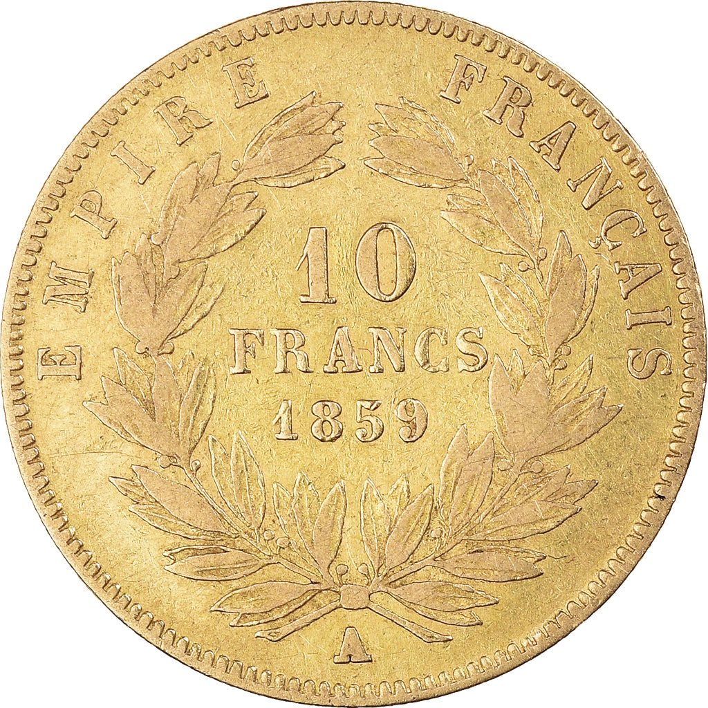 Munten, Frankrijk, Napoleon III, 10 Francs, 1859, Paris, FR+
