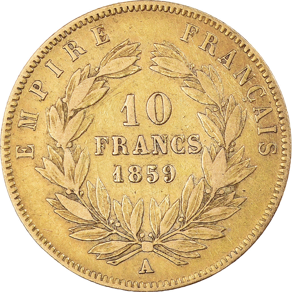 Munten, Frankrijk, Napoleon III, 10 Francs, 1859, Paris, FR+