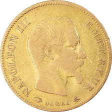 Moneda, Francia, Napoleon III, 10 Francs, 1859, Paris, BC+, Oro
