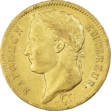 Moeda, França, Napoleon I, 40 Francs, 1811, Paris, AU(50-53), Dourado